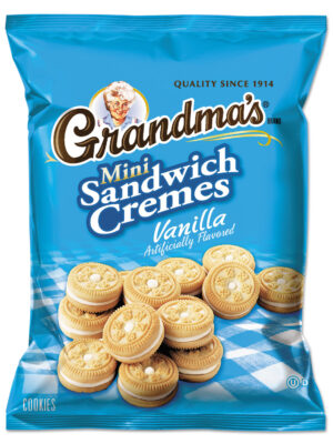 Mini Vanilla Creme Sandwich Cookies, 3.71 oz, 24/Carton