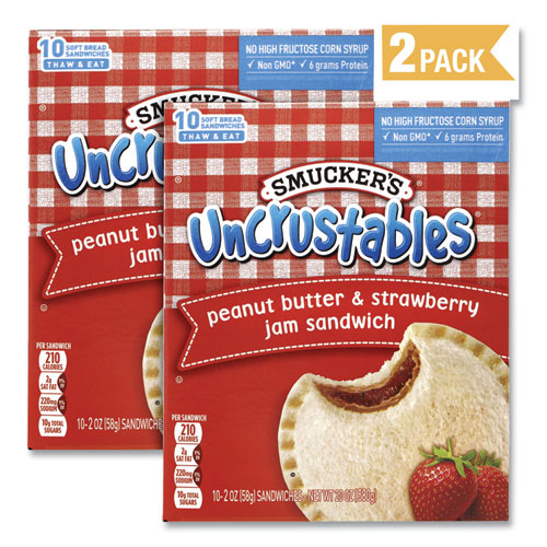 UNCRUSTABLES Soft Bread Sandwiches, Grape Jelly, 2 oz, 10/Box, 2 Boxes/Carton
